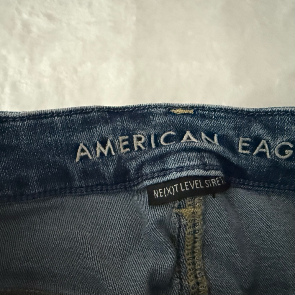 American Eagle Curvy Super Hi-Rise Distressed Jeggings Jeans 6 6R - Picture 5 of 10